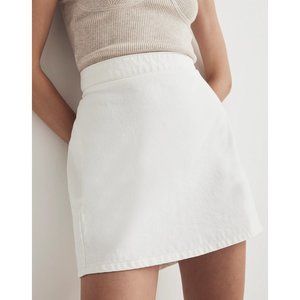 NWT Madewell Sz 27 Tile White Denim High-Waist Straight Mini Skirt